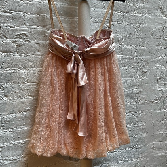 DOLCE & GABBANA XS PINK SILK AND LACE BUSTER BABYDOLL DRESS SEEN ON GOSSIP GIRL - Picture 4 of 7